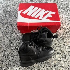 Nike Manoa '17 LTR Toddler Size 8C Triple Black Y2k Boots HF0751 Brand New